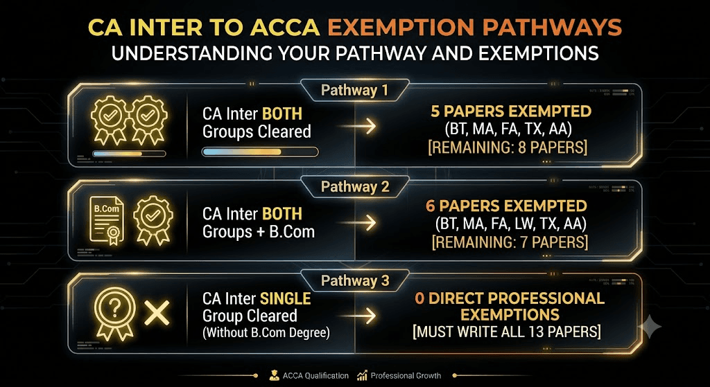 ACCA Exemptions for CA Inter Cleared Students: Complete 2026 Paper Breakdown, Fees & Career Guide (North India)
